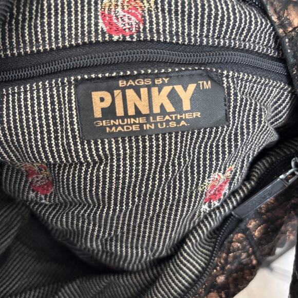 Bags by Pinky Slouchy Shoulder Bag Hobo Snakeskin Brown Y2K - Picture 3 of 10